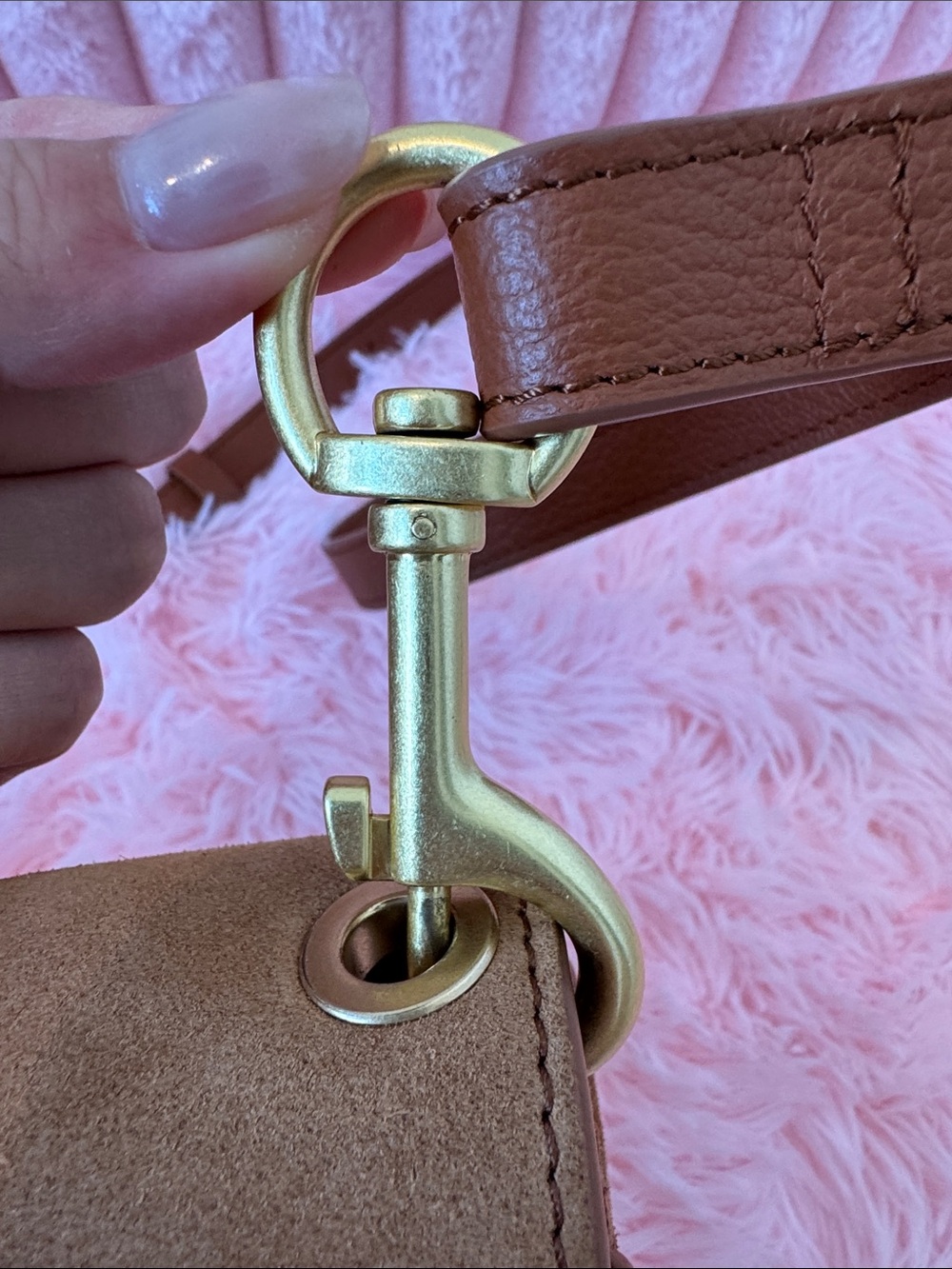 See By Chloé Caramel Brown Suede & Leather Crossbody Bag - Picture 4 of 7